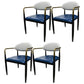 Contemporary Home Open Back Arm Chair Matte Finish Upholstered Dining Chair Dark Blue-White 4 Piece Set Clearhalo ' kitchen&dining_furn' 'Dining Chairs' 'Dining Tables & Seating' 'dining_chair' 'furn' 'furn_dining_chair' 'Furniture' 'furniture_dining_chair' 'Kitchen & Dining Furniture' 'kitchen' 4451367