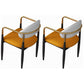 Contemporary Home Open Back Arm Chair Matte Finish Upholstered Dining Chair Orange White 2 Piece Set Clearhalo ' kitchen&dining_furn' 'Dining Chairs' 'Dining Tables & Seating' 'dining_chair' 'furn' 'furn_dining_chair' 'Furniture' 'furniture_dining_chair' 'Kitchen & Dining Furniture' 'kitchen' 4451369
