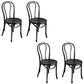 Contemporary Design Windsor Back Side Chairs Armless Wooden Legs Side Chairs Gloss Black 4 Piece Set Clearhalo ' kitchen&dining_furn' 'Dining Chairs' 'Dining Tables & Seating' 'dining_chair' 'furn' 'furn_dining_chair' 'Furniture' 'furniture_dining_chair' 'Kitchen & Dining Furniture' 'kitchen' 4451388