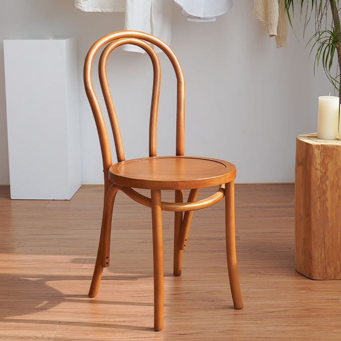 Contemporary Design Windsor Back Side Chairs Armless Wooden Legs Side Chairs Caramel 1 Piece Clearhalo ' kitchen&dining_furn' 'Dining Chairs' 'Dining Tables & Seating' 'dining_chair' 'furn' 'furn_dining_chair' 'Furniture' 'furniture_dining_chair' 'Kitchen & Dining Furniture' 'kitchen' 4451389