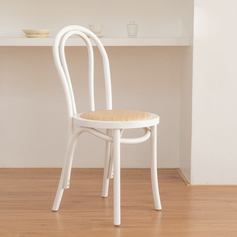 Contemporary Design Windsor Back Side Chairs Armless Wooden Legs Side Chairs White 1 Piece Clearhalo ' kitchen&dining_furn' 'Dining Chairs' 'Dining Tables & Seating' 'dining_chair' 'furn' 'furn_dining_chair' 'Furniture' 'furniture_dining_chair' 'Kitchen & Dining Furniture' 'kitchen' 4451392