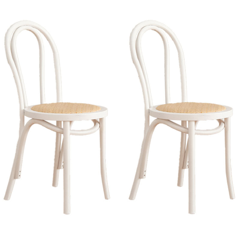 Contemporary Design Windsor Back Side Chairs Armless Wooden Legs Side Chairs White 2 Piece Set Clearhalo ' kitchen&dining_furn' 'Dining Chairs' 'Dining Tables & Seating' 'dining_chair' 'furn' 'furn_dining_chair' 'Furniture' 'furniture_dining_chair' 'Kitchen & Dining Furniture' 'kitchen' 4451393