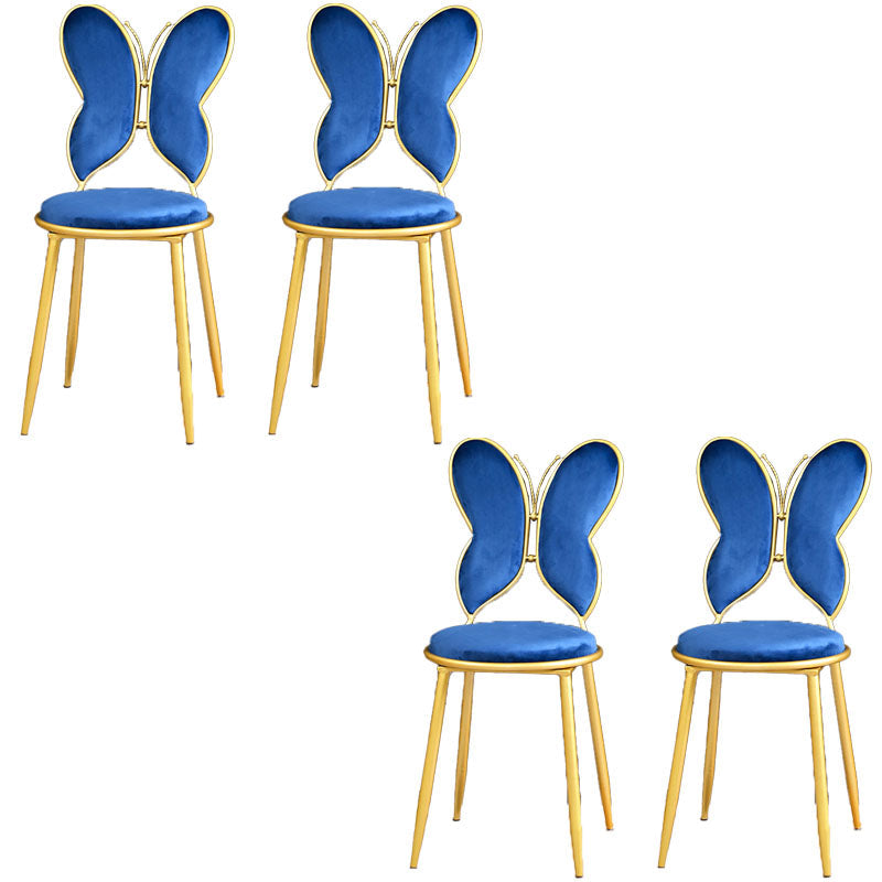 Scandinavian Style Open Back Dining Side Chairs Upholstered Side Chairs Blue 4 Piece Set Clearhalo ' kitchen&dining_furn' 'Dining Chairs' 'Dining Tables & Seating' 'dining_chair' 'furn' 'furn_dining_chair' 'Furniture' 'furniture_dining_chair' 'Kitchen & Dining Furniture' 'kitchen' 4451400