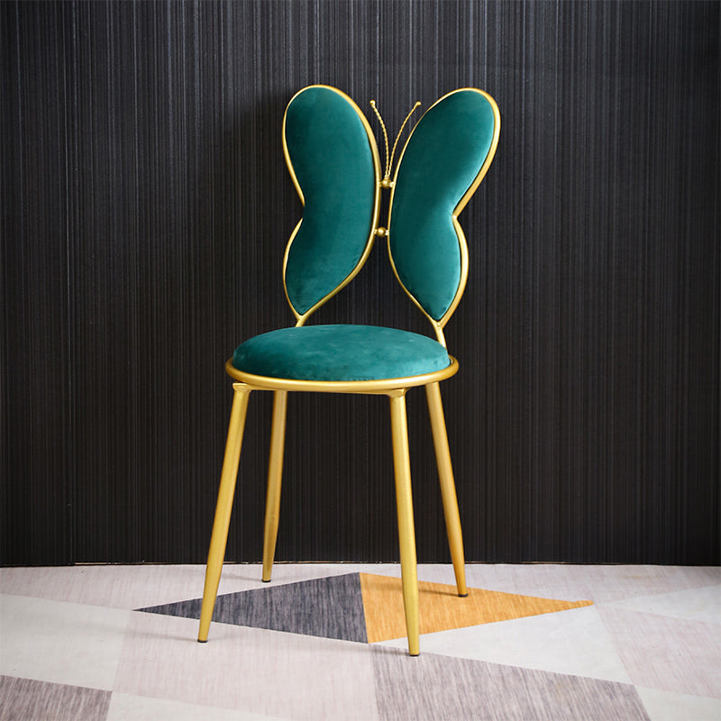 Scandinavian Style Open Back Dining Side Chairs Upholstered Side Chairs Green 1 Piece Clearhalo ' kitchen&dining_furn' 'Dining Chairs' 'Dining Tables & Seating' 'dining_chair' 'furn' 'furn_dining_chair' 'Furniture' 'furniture_dining_chair' 'Kitchen & Dining Furniture' 'kitchen' 4451402