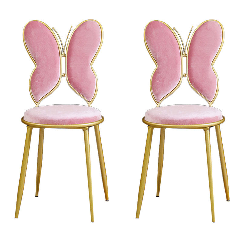 Scandinavian Style Open Back Dining Side Chairs Upholstered Side Chairs Pink 2 Piece Set Clearhalo ' kitchen&dining_furn' 'Dining Chairs' 'Dining Tables & Seating' 'dining_chair' 'furn' 'furn_dining_chair' 'Furniture' 'furniture_dining_chair' 'Kitchen & Dining Furniture' 'kitchen' 4451408