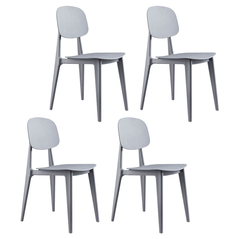 Contemporary Style Plastic Dining Armless Chair Open Back Dining Side Chairs for Home Use Grey 4 Piece Set Clearhalo ' kitchen&dining_furn' 'Dining Chairs' 'Dining Tables & Seating' 'dining_chair' 'furn' 'furn_dining_chair' 'Furniture' 'furniture_dining_chair' 'Kitchen & Dining Furniture' 'kitchen' 4451412