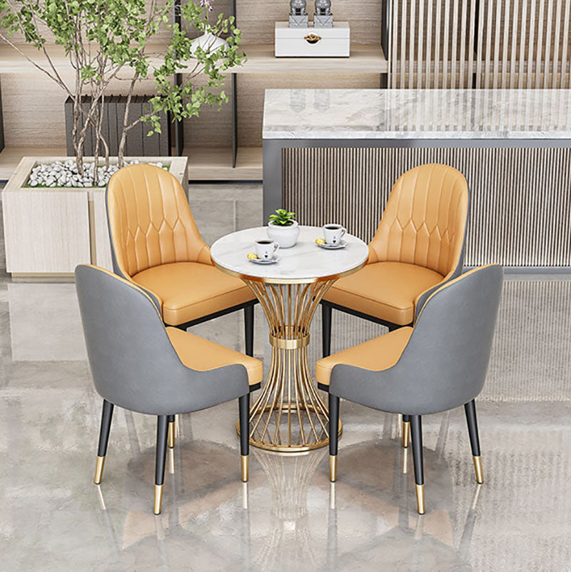 Glam Metal Dining Room Chair Armless Parsons Chair for Restaurant Use Clearhalo ' kitchen&dining_furn' 'Dining Chairs' 'Dining Tables & Seating' 'dining_chair' 'furn' 'furn_dining_chair' 'Furniture' 'furniture_dining_chair' 'Kitchen & Dining Furniture' 'kitchen' 4451430
