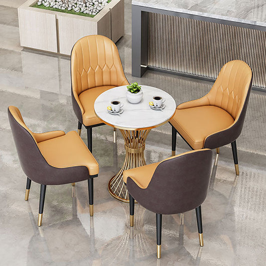 Glam Metal Dining Room Chair Armless Parsons Chair for Restaurant Use Clearhalo ' kitchen&dining_furn' 'Dining Chairs' 'Dining Tables & Seating' 'dining_chair' 'furn' 'furn_dining_chair' 'Furniture' 'furniture_dining_chair' 'Kitchen & Dining Furniture' 'kitchen' 4451432