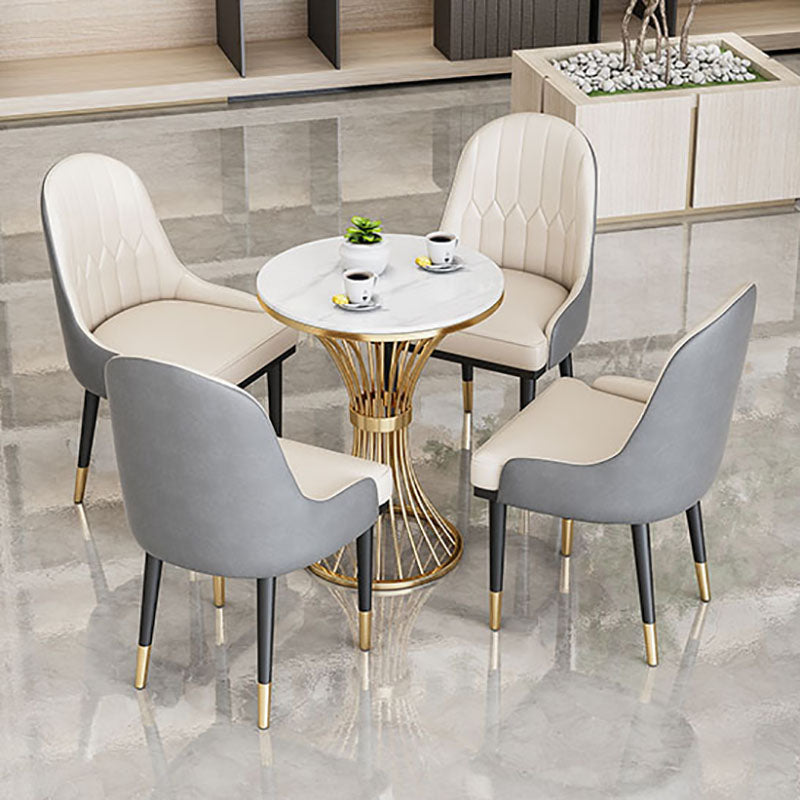 Glam Metal Dining Room Chair Armless Parsons Chair for Restaurant Use Clearhalo ' kitchen&dining_furn' 'Dining Chairs' 'Dining Tables & Seating' 'dining_chair' 'furn' 'furn_dining_chair' 'Furniture' 'furniture_dining_chair' 'Kitchen & Dining Furniture' 'kitchen' 4451434