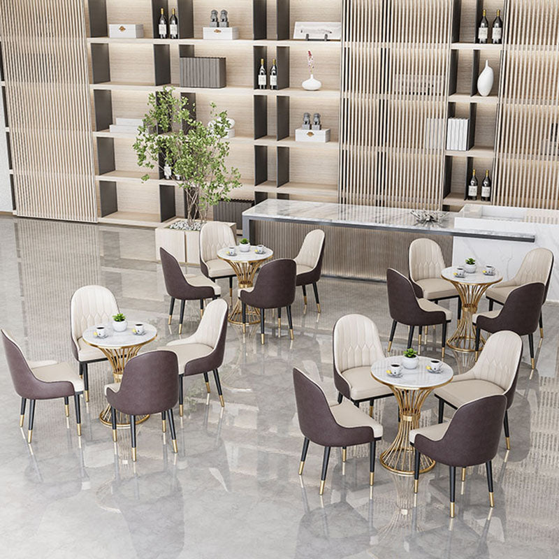 Glam Metal Dining Room Chair Armless Parsons Chair for Restaurant Use Clearhalo ' kitchen&dining_furn' 'Dining Chairs' 'Dining Tables & Seating' 'dining_chair' 'furn' 'furn_dining_chair' 'Furniture' 'furniture_dining_chair' 'Kitchen & Dining Furniture' 'kitchen' 4451444