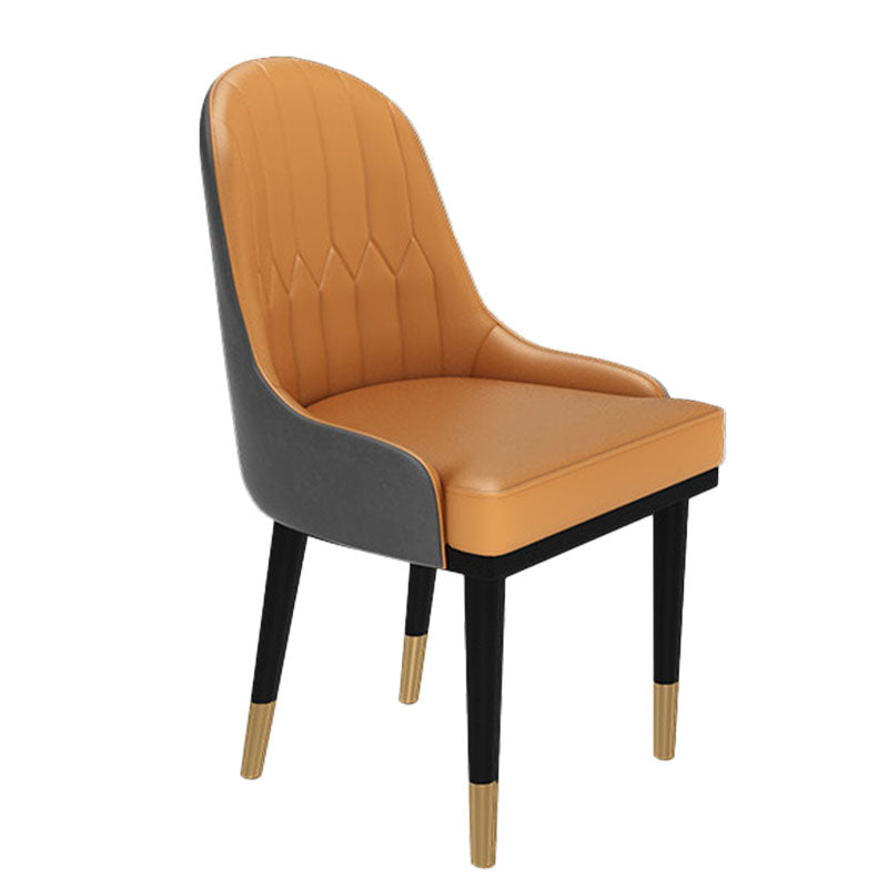 Glam Metal Dining Room Chair Armless Parsons Chair for Restaurant Use Orange-Gray 1 Piece Clearhalo ' kitchen&dining_furn' 'Dining Chairs' 'Dining Tables & Seating' 'dining_chair' 'furn' 'furn_dining_chair' 'Furniture' 'furniture_dining_chair' 'Kitchen & Dining Furniture' 'kitchen' 4451445