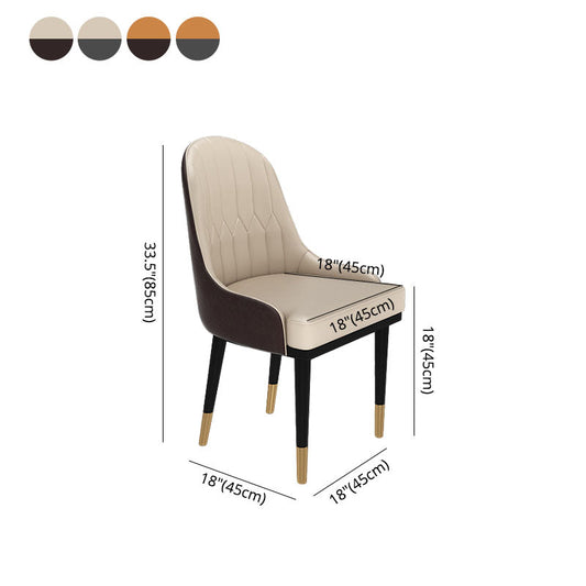 Glam Metal Dining Room Chair Armless Parsons Chair for Restaurant Use Clearhalo ' kitchen&dining_furn' 'Dining Chairs' 'Dining Tables & Seating' 'dining_chair' 'furn' 'furn_dining_chair' 'Furniture' 'furniture_dining_chair' 'Kitchen & Dining Furniture' 'kitchen' 4451448