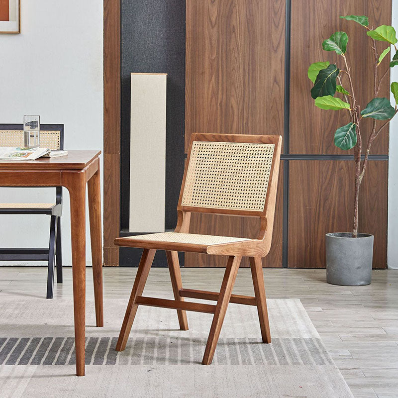 Minimalist Design Wicker Dining Side Chairs Open Back Dining Side Chair Clearhalo ' kitchen&dining_furn' 'Dining Chairs' 'Dining Tables & Seating' 'dining_chair' 'furn' 'furn_dining_chair' 'Furniture' 'furniture_dining_chair' 'Kitchen & Dining Furniture' 'kitchen' 4451449