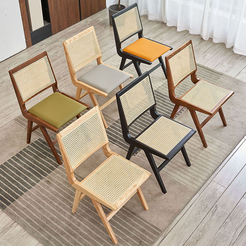 Minimalist Design Wicker Dining Side Chairs Open Back Dining Side Chair Clearhalo ' kitchen&dining_furn' 'Dining Chairs' 'Dining Tables & Seating' 'dining_chair' 'furn' 'furn_dining_chair' 'Furniture' 'furniture_dining_chair' 'Kitchen & Dining Furniture' 'kitchen' 4451452
