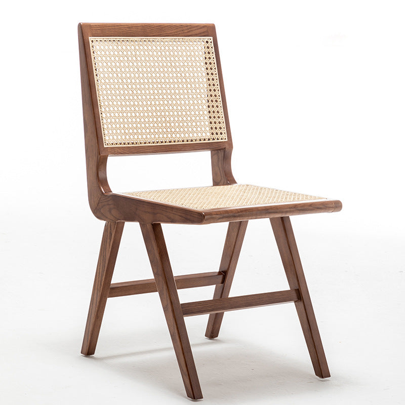 Minimalist Design Wicker Dining Side Chairs Open Back Dining Side Chair Walnut 1 Piece Clearhalo ' kitchen&dining_furn' 'Dining Chairs' 'Dining Tables & Seating' 'dining_chair' 'furn' 'furn_dining_chair' 'Furniture' 'furniture_dining_chair' 'Kitchen & Dining Furniture' 'kitchen' 4451455