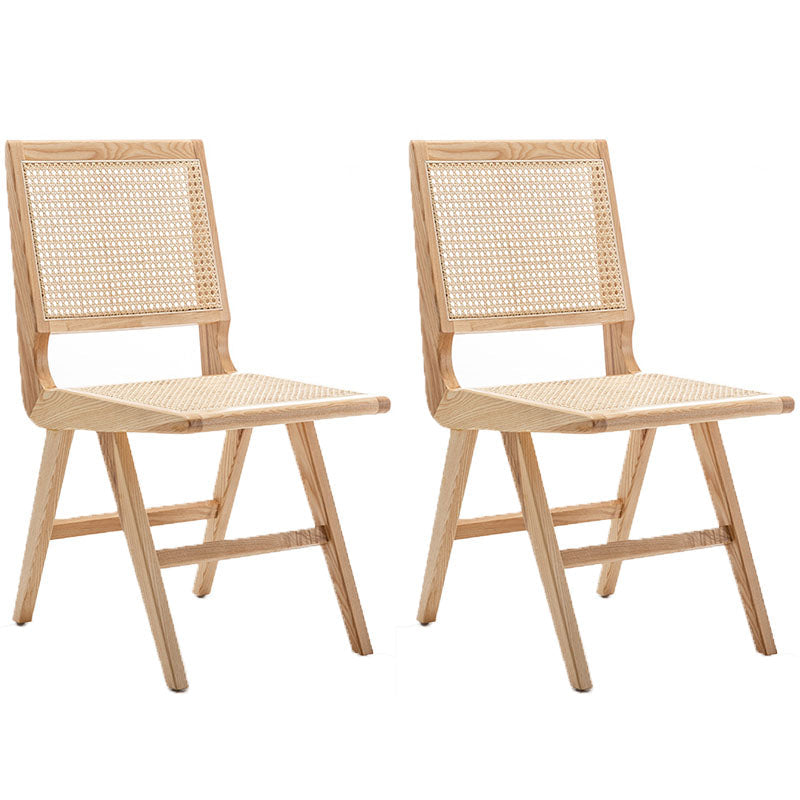 Minimalist Design Wicker Dining Side Chairs Open Back Dining Side Chair Wood 2 Piece Set Clearhalo ' kitchen&dining_furn' 'Dining Chairs' 'Dining Tables & Seating' 'dining_chair' 'furn' 'furn_dining_chair' 'Furniture' 'furniture_dining_chair' 'Kitchen & Dining Furniture' 'kitchen' 4451463