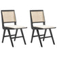 Minimalist Design Wicker Dining Side Chairs Open Back Dining Side Chair Black 2 Piece Set Clearhalo ' kitchen&dining_furn' 'Dining Chairs' 'Dining Tables & Seating' 'dining_chair' 'furn' 'furn_dining_chair' 'Furniture' 'furniture_dining_chair' 'Kitchen & Dining Furniture' 'kitchen' 4451467