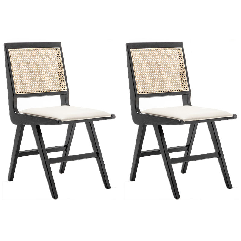 Minimalist Design Wicker Dining Side Chairs Open Back Dining Side Chair Black 2 Piece Set Clearhalo ' kitchen&dining_furn' 'Dining Chairs' 'Dining Tables & Seating' 'dining_chair' 'furn' 'furn_dining_chair' 'Furniture' 'furniture_dining_chair' 'Kitchen & Dining Furniture' 'kitchen' 4451467