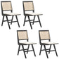 Minimalist Design Wicker Dining Side Chairs Open Back Dining Side Chair Black 4 Piece Set Clearhalo ' kitchen&dining_furn' 'Dining Chairs' 'Dining Tables & Seating' 'dining_chair' 'furn' 'furn_dining_chair' 'Furniture' 'furniture_dining_chair' 'Kitchen & Dining Furniture' 'kitchen' 4451468