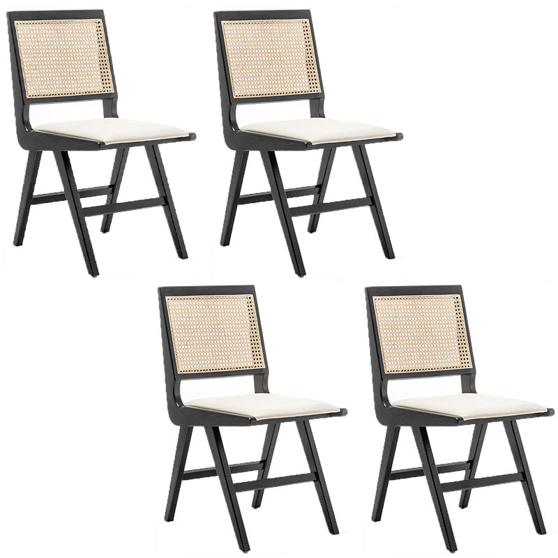 Minimalist Design Wicker Dining Side Chairs Open Back Dining Side Chair Black 4 Piece Set Clearhalo ' kitchen&dining_furn' 'Dining Chairs' 'Dining Tables & Seating' 'dining_chair' 'furn' 'furn_dining_chair' 'Furniture' 'furniture_dining_chair' 'Kitchen & Dining Furniture' 'kitchen' 4451468