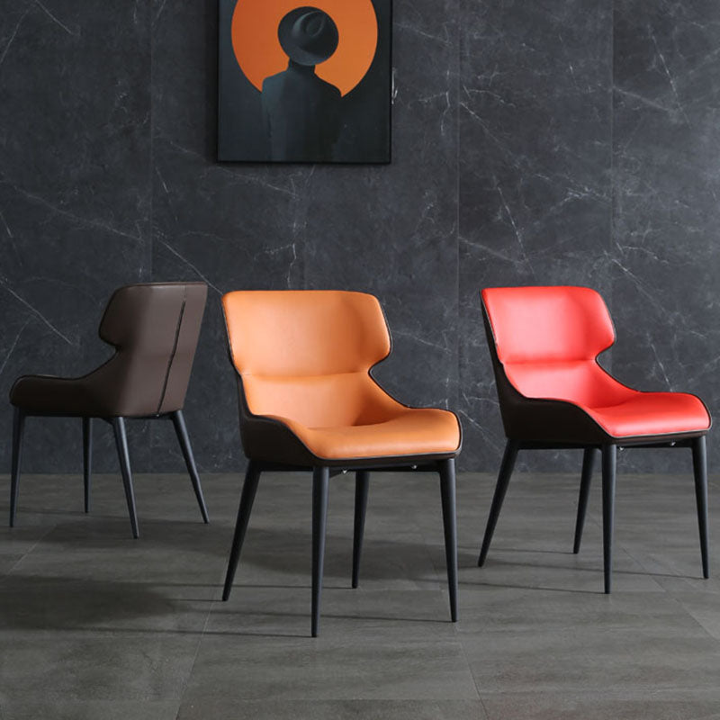 Modern Design Wingback Chair for Home Leather Dining Side Chairs Clearhalo ' kitchen&dining_furn' 'Dining Chairs' 'Dining Tables & Seating' 'dining_chair' 'furn' 'furn_dining_chair' 'Furniture' 'furniture_dining_chair' 'Kitchen & Dining Furniture' 'kitchen' 4451470