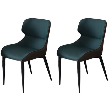 Modern Design Wingback Chair for Home Leather Dining Side Chairs Green 2 Piece Set Clearhalo ' kitchen&dining_furn' 'Dining Chairs' 'Dining Tables & Seating' 'dining_chair' 'furn' 'furn_dining_chair' 'Furniture' 'furniture_dining_chair' 'Kitchen & Dining Furniture' 'kitchen' 4451471