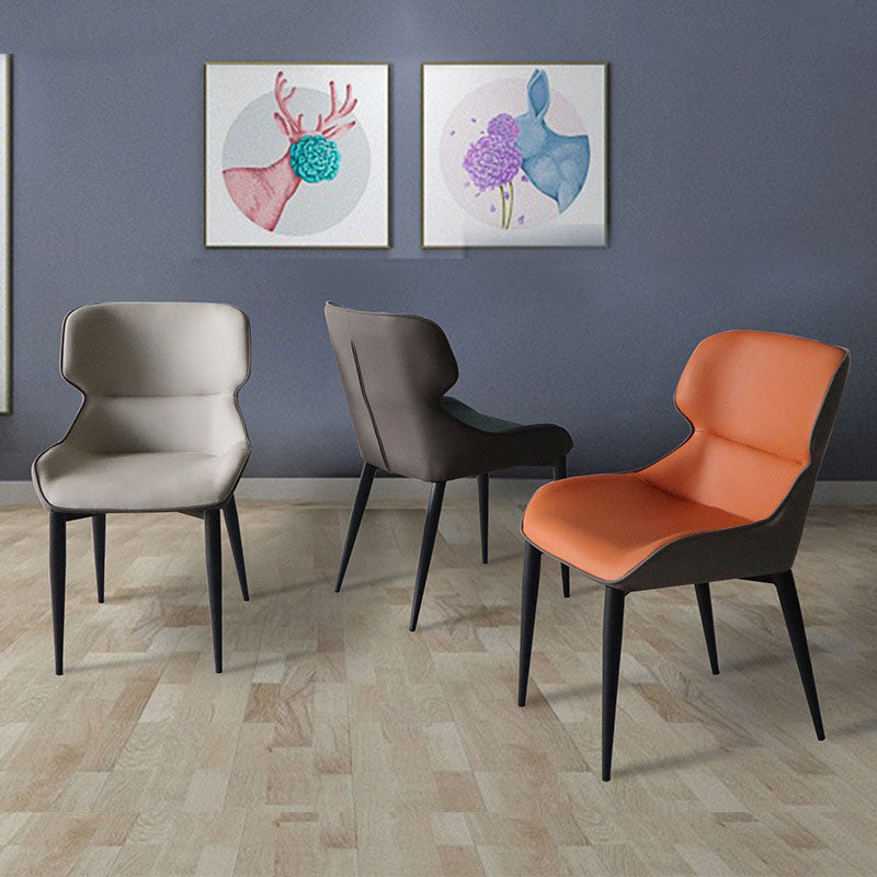 Modern Design Wingback Chair for Home Leather Dining Side Chairs Clearhalo ' kitchen&dining_furn' 'Dining Chairs' 'Dining Tables & Seating' 'dining_chair' 'furn' 'furn_dining_chair' 'Furniture' 'furniture_dining_chair' 'Kitchen & Dining Furniture' 'kitchen' 4451475