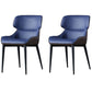 Modern Design Wingback Chair for Home Leather Dining Side Chairs Blue 2 Piece Set Clearhalo ' kitchen&dining_furn' 'Dining Chairs' 'Dining Tables & Seating' 'dining_chair' 'furn' 'furn_dining_chair' 'Furniture' 'furniture_dining_chair' 'Kitchen & Dining Furniture' 'kitchen' 4451476
