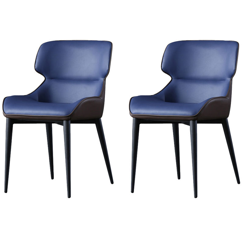 Modern Design Wingback Chair for Home Leather Dining Side Chairs Blue 2 Piece Set Clearhalo ' kitchen&dining_furn' 'Dining Chairs' 'Dining Tables & Seating' 'dining_chair' 'furn' 'furn_dining_chair' 'Furniture' 'furniture_dining_chair' 'Kitchen & Dining Furniture' 'kitchen' 4451476