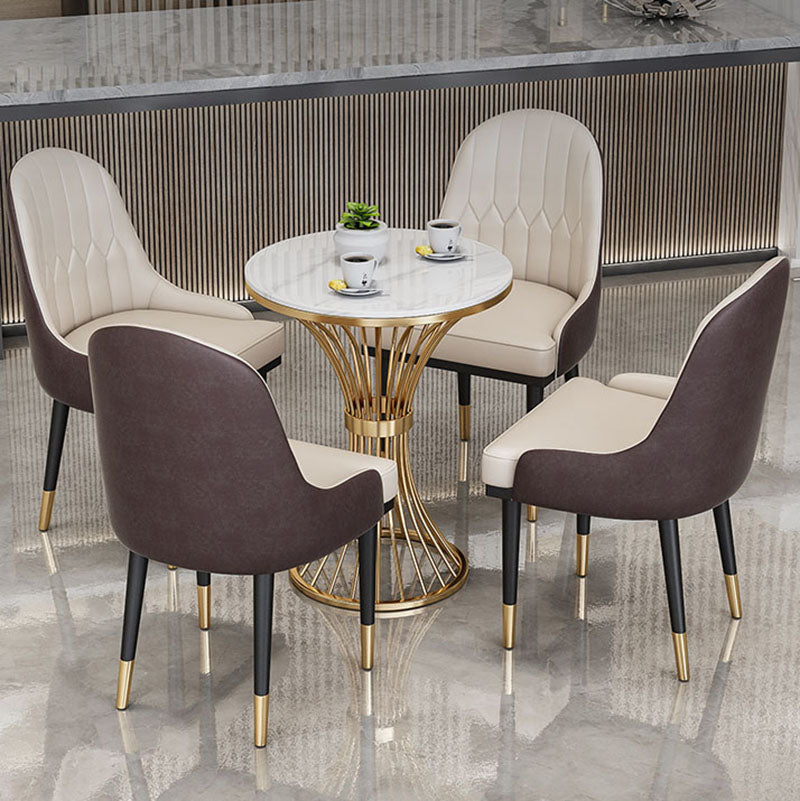 Glam Metal Dining Room Chair Upholstered Armless Dining Chairs for Restaurant Use Clearhalo ' kitchen&dining_furn' 'Dining Chairs' 'Dining Tables & Seating' 'dining_chair' 'furn' 'furn_dining_chair' 'Furniture' 'furniture_dining_chair' 'Kitchen & Dining Furniture' 'kitchen' 4451486