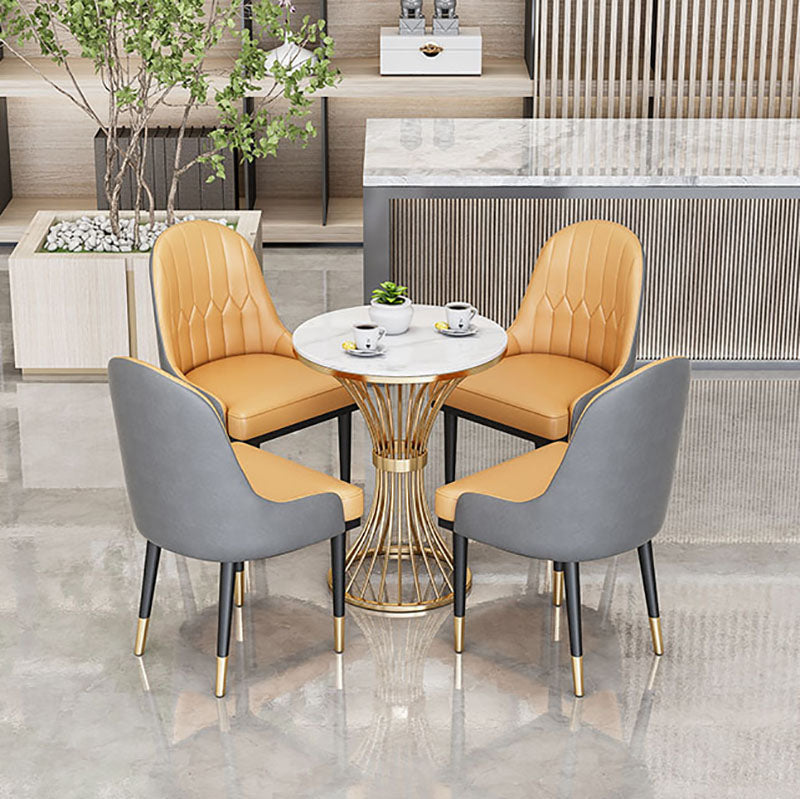 Glam Metal Dining Room Chair Upholstered Armless Dining Chairs for Restaurant Use Clearhalo ' kitchen&dining_furn' 'Dining Chairs' 'Dining Tables & Seating' 'dining_chair' 'furn' 'furn_dining_chair' 'Furniture' 'furniture_dining_chair' 'Kitchen & Dining Furniture' 'kitchen' 4451491