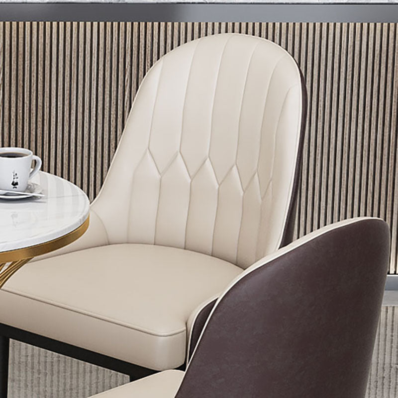 Glam Metal Dining Room Chair Upholstered Armless Dining Chairs for Restaurant Use Clearhalo ' kitchen&dining_furn' 'Dining Chairs' 'Dining Tables & Seating' 'dining_chair' 'furn' 'furn_dining_chair' 'Furniture' 'furniture_dining_chair' 'Kitchen & Dining Furniture' 'kitchen' 4451498