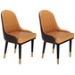 Glam Metal Dining Room Chair Upholstered Armless Dining Chairs for Restaurant Use Khaki-Orange 2 Piece Set Clearhalo ' kitchen&dining_furn' 'Dining Chairs' 'Dining Tables & Seating' 'dining_chair' 'furn' 'furn_dining_chair' 'Furniture' 'furniture_dining_chair' 'Kitchen & Dining Furniture' 'kitchen' 4451500
