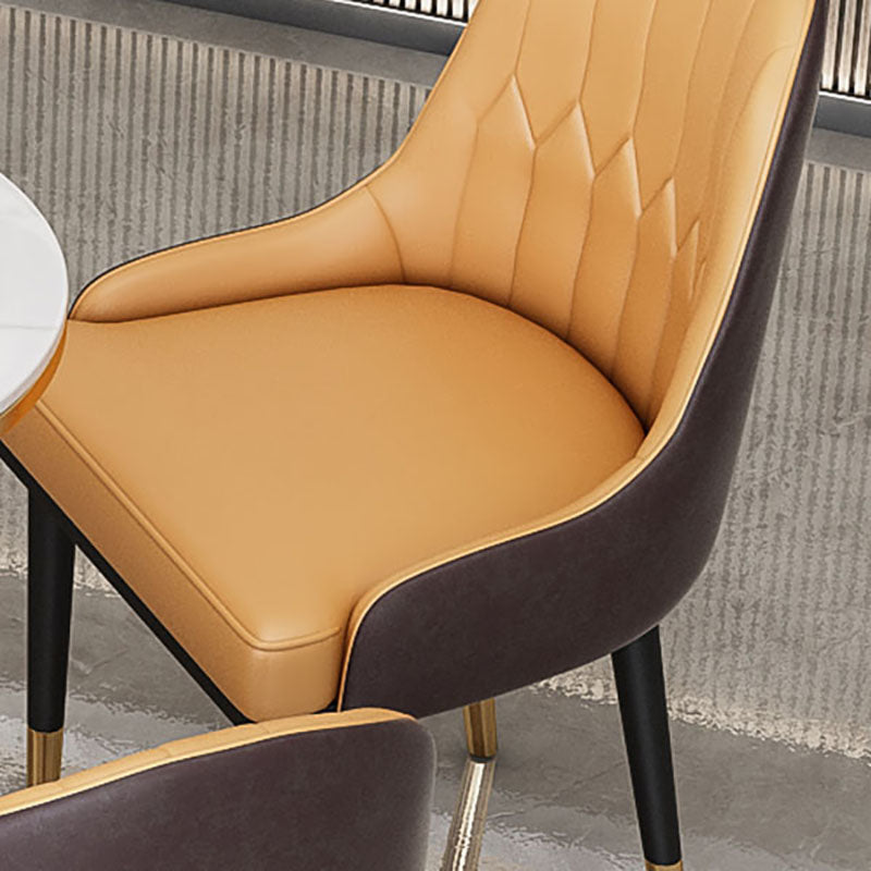 Glam Metal Dining Room Chair Upholstered Armless Dining Chairs for Restaurant Use Clearhalo ' kitchen&dining_furn' 'Dining Chairs' 'Dining Tables & Seating' 'dining_chair' 'furn' 'furn_dining_chair' 'Furniture' 'furniture_dining_chair' 'Kitchen & Dining Furniture' 'kitchen' 4451501