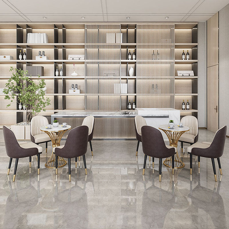 Glam Metal Dining Room Chair Upholstered Armless Dining Chairs for Restaurant Use Clearhalo ' kitchen&dining_furn' 'Dining Chairs' 'Dining Tables & Seating' 'dining_chair' 'furn' 'furn_dining_chair' 'Furniture' 'furniture_dining_chair' 'Kitchen & Dining Furniture' 'kitchen' 4451503