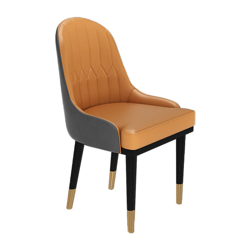 Glam Metal Dining Room Chair Upholstered Armless Dining Chairs for Restaurant Use Orange-Gray 1 Piece Clearhalo ' kitchen&dining_furn' 'Dining Chairs' 'Dining Tables & Seating' 'dining_chair' 'furn' 'furn_dining_chair' 'Furniture' 'furniture_dining_chair' 'Kitchen & Dining Furniture' 'kitchen' 4451504