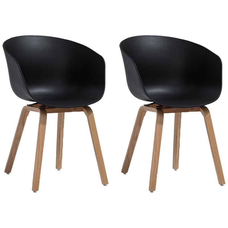 Minimalist Design Plastic Dining Armless Chair Solid Back Dining Side Chair Black Set of 2 Clearhalo ' kitchen&dining_furn' 'Dining Chairs' 'Dining Tables & Seating' 'dining_chair' 'Furniture' 'furniture_dining_chair' 'Kitchen & Dining Furniture' 'kitchen' 4451511