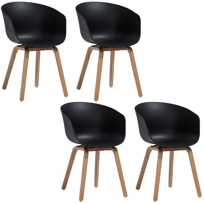Minimalist Design Plastic Dining Armless Chair Solid Back Dining Side Chair Black Set of 4 Clearhalo ' kitchen&dining_furn' 'Dining Chairs' 'Dining Tables & Seating' 'dining_chair' 'Furniture' 'furniture_dining_chair' 'Kitchen & Dining Furniture' 'kitchen' 4451513