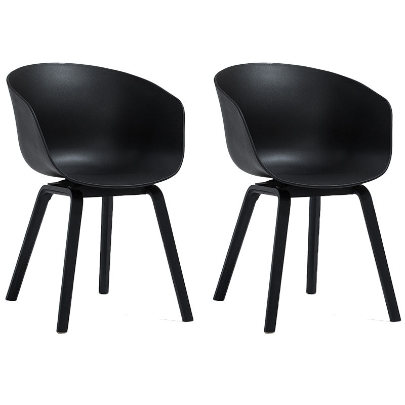 Minimalist Design Plastic Dining Armless Chair Solid Back Dining Side Chair Gloss Black Set of 2 Clearhalo ' kitchen&dining_furn' 'Dining Chairs' 'Dining Tables & Seating' 'dining_chair' 'Furniture' 'furniture_dining_chair' 'Kitchen & Dining Furniture' 'kitchen' 4451517