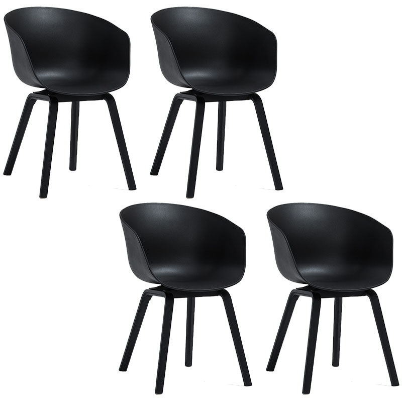 Minimalist Design Plastic Dining Armless Chair Solid Back Dining Side Chair Gloss Black Set of 4 Clearhalo ' kitchen&dining_furn' 'Dining Chairs' 'Dining Tables & Seating' 'dining_chair' 'Furniture' 'furniture_dining_chair' 'Kitchen & Dining Furniture' 'kitchen' 4451519