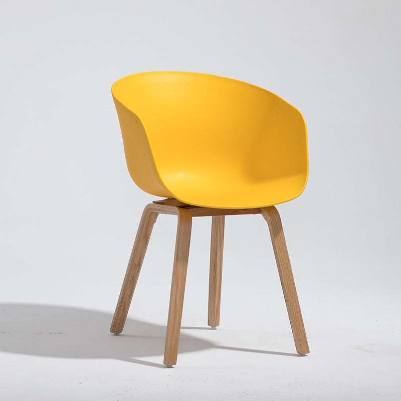 Minimalist Design Plastic Dining Armless Chair Solid Back Dining Side Chair Yellow 1 Piece Clearhalo ' kitchen&dining_furn' 'Dining Chairs' 'Dining Tables & Seating' 'dining_chair' 'Furniture' 'furniture_dining_chair' 'Kitchen & Dining Furniture' 'kitchen' 4451520