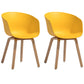 Minimalist Design Plastic Dining Armless Chair Solid Back Dining Side Chair Yellow Set of 2 Clearhalo ' kitchen&dining_furn' 'Dining Chairs' 'Dining Tables & Seating' 'dining_chair' 'Furniture' 'furniture_dining_chair' 'Kitchen & Dining Furniture' 'kitchen' 4451523
