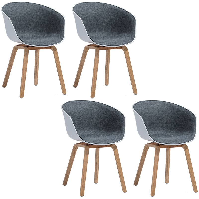 Minimalist Design Plastic Dining Armless Chair Solid Back Dining Side Chair Light Gray-White Set of 4 Clearhalo ' kitchen&dining_furn' 'Dining Chairs' 'Dining Tables & Seating' 'dining_chair' 'Furniture' 'furniture_dining_chair' 'Kitchen & Dining Furniture' 'kitchen' 4451529