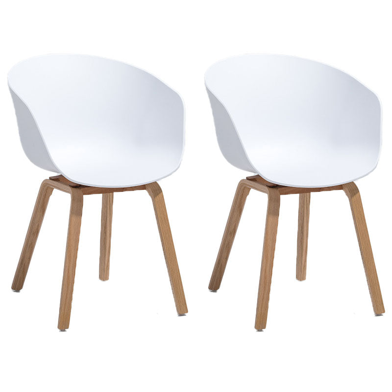 Minimalist Design Plastic Dining Armless Chair Solid Back Dining Side Chair White Set of 2 Clearhalo ' kitchen&dining_furn' 'Dining Chairs' 'Dining Tables & Seating' 'dining_chair' 'Furniture' 'furniture_dining_chair' 'Kitchen & Dining Furniture' 'kitchen' 4451531