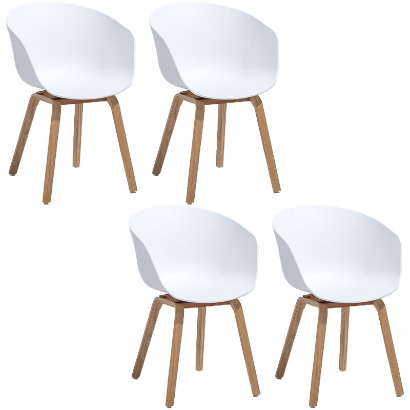 Minimalist Design Plastic Dining Armless Chair Solid Back Dining Side Chair White Set of 4 Clearhalo ' kitchen&dining_furn' 'Dining Chairs' 'Dining Tables & Seating' 'dining_chair' 'Furniture' 'furniture_dining_chair' 'Kitchen & Dining Furniture' 'kitchen' 4451532