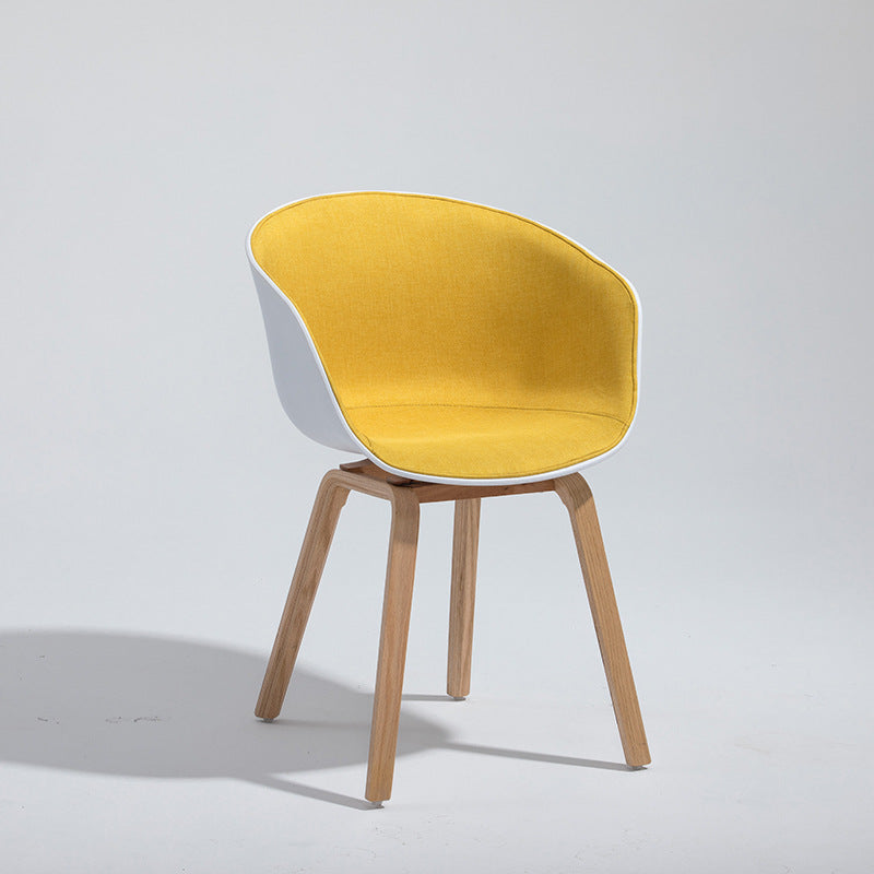 Minimalist Design Plastic Dining Armless Chair Solid Back Dining Side Chair White-Yellow 1 Piece Clearhalo ' kitchen&dining_furn' 'Dining Chairs' 'Dining Tables & Seating' 'dining_chair' 'Furniture' 'furniture_dining_chair' 'Kitchen & Dining Furniture' 'kitchen' 4451533