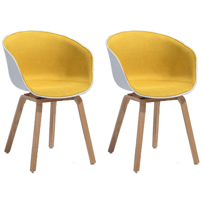 Minimalist Design Plastic Dining Armless Chair Solid Back Dining Side Chair White-Yellow Set of 2 Clearhalo ' kitchen&dining_furn' 'Dining Chairs' 'Dining Tables & Seating' 'dining_chair' 'Furniture' 'furniture_dining_chair' 'Kitchen & Dining Furniture' 'kitchen' 4451534
