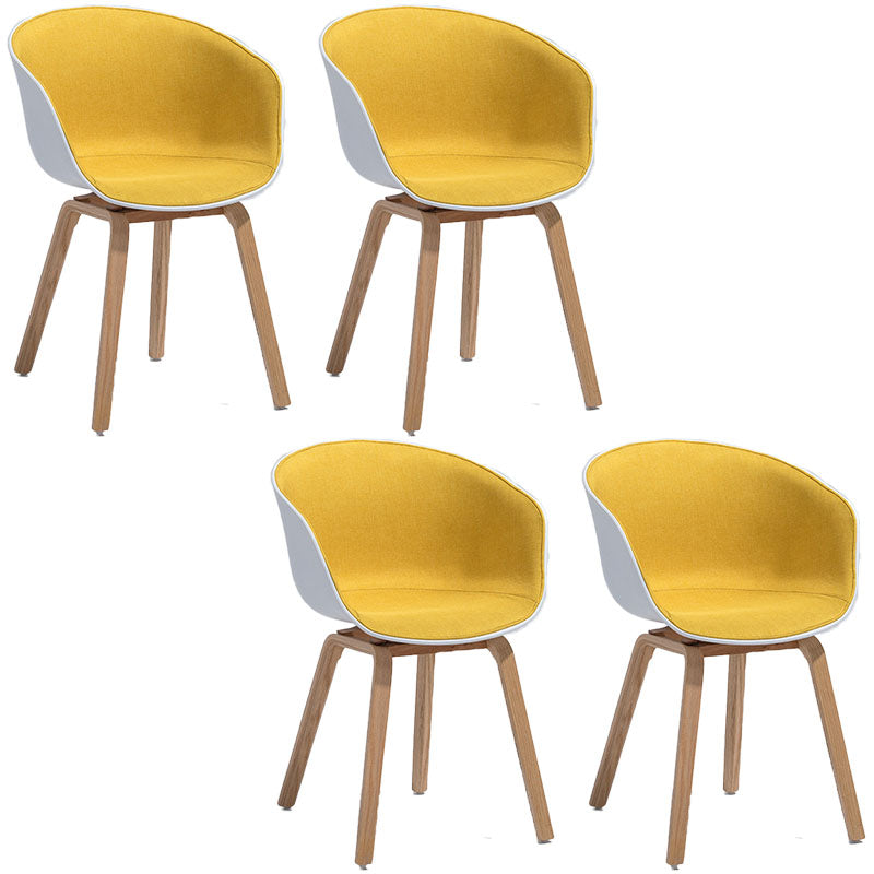 Minimalist Design Plastic Dining Armless Chair Solid Back Dining Side Chair White-Yellow Set of 4 Clearhalo ' kitchen&dining_furn' 'Dining Chairs' 'Dining Tables & Seating' 'dining_chair' 'Furniture' 'furniture_dining_chair' 'Kitchen & Dining Furniture' 'kitchen' 4451535