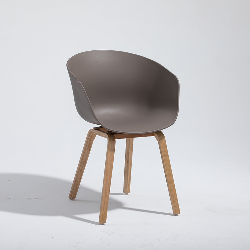 Minimalist Design Plastic Dining Armless Chair Solid Back Dining Side Chair Coffee 1 Piece Clearhalo ' kitchen&dining_furn' 'Dining Chairs' 'Dining Tables & Seating' 'dining_chair' 'Furniture' 'furniture_dining_chair' 'Kitchen & Dining Furniture' 'kitchen' 4451536