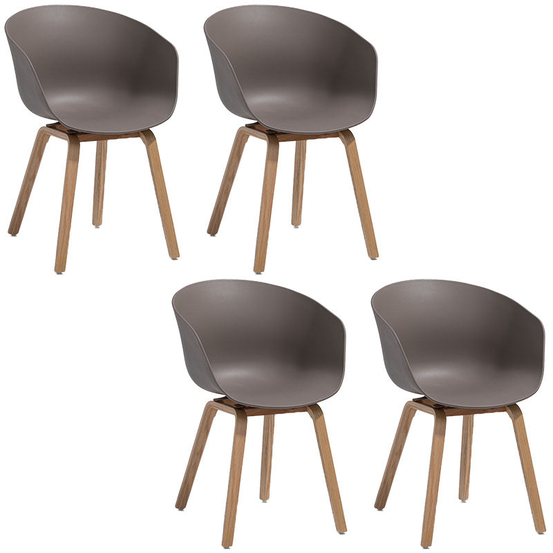 Minimalist Design Plastic Dining Armless Chair Solid Back Dining Side Chair Coffee Set of 4 Clearhalo ' kitchen&dining_furn' 'Dining Chairs' 'Dining Tables & Seating' 'dining_chair' 'Furniture' 'furniture_dining_chair' 'Kitchen & Dining Furniture' 'kitchen' 4451538